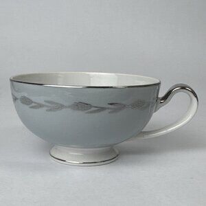 Silver Wheat Seyei China Cups Gray w Platinum Trim Japan 3282 (cp1)